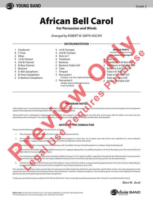 African Bell Carol (for Percussion and Winds) 耶誕頌歌 擊樂器 總譜 | 小雅音樂 Hsiaoya Music