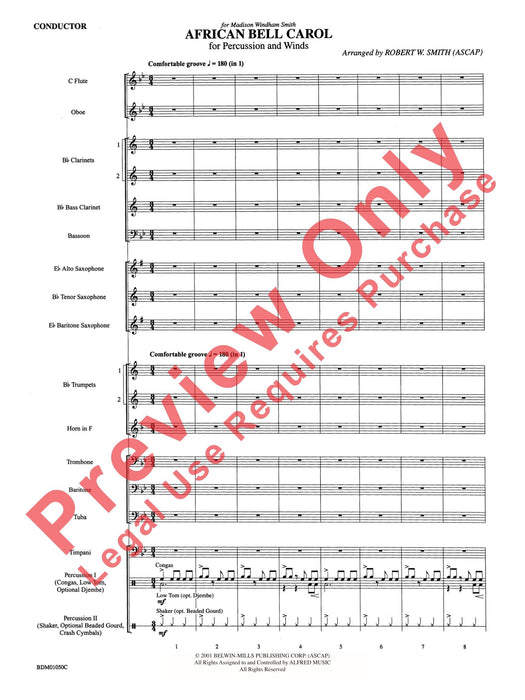 African Bell Carol (for Percussion and Winds) 耶誕頌歌 擊樂器 總譜 | 小雅音樂 Hsiaoya Music