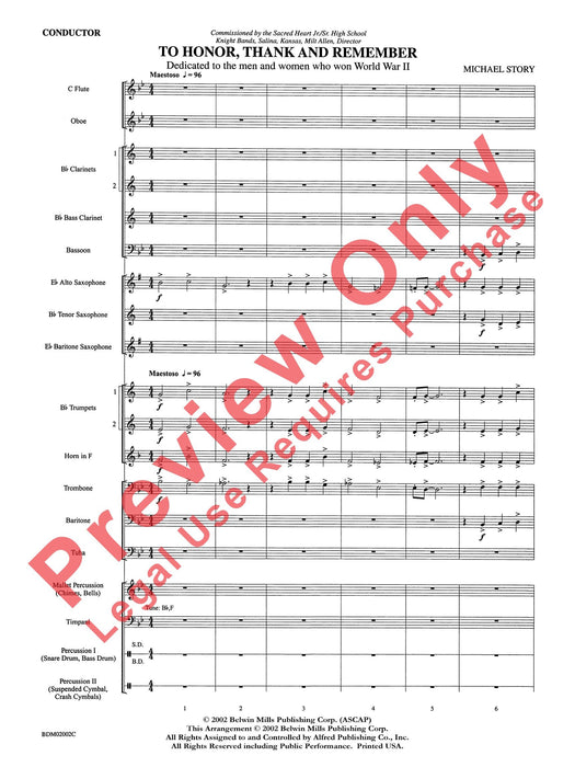 To Honor, Thank and Remember 總譜 | 小雅音樂 Hsiaoya Music