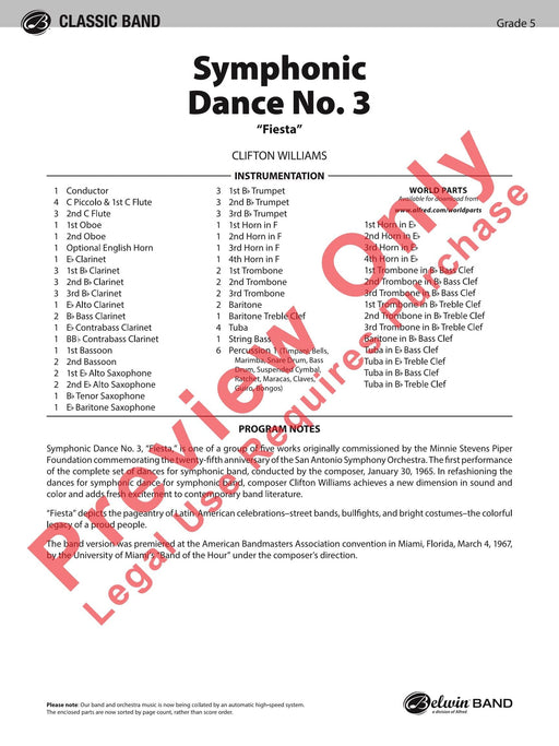 Symphonic Dance No. 3 ("Fiesta") 舞曲 總譜 | 小雅音樂 Hsiaoya Music