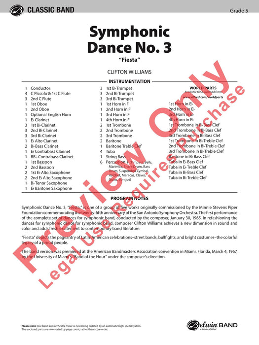 Symphonic Dance No. 3 ("Fiesta") 舞曲 總譜 | 小雅音樂 Hsiaoya Music