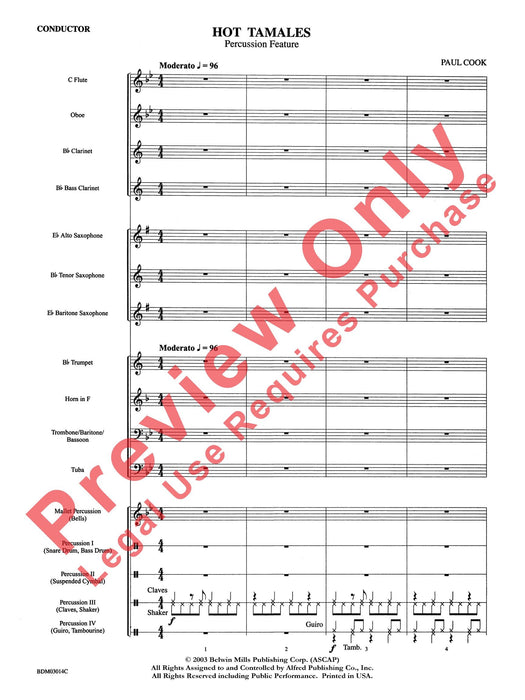 Hot Tamales Percussion Section Feature 擊樂器 總譜 | 小雅音樂 Hsiaoya Music