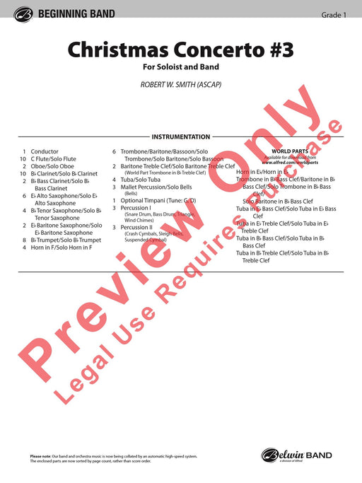 Christmas Concerto #3 For Soloist and Band 協奏曲 獨奏 總譜 | 小雅音樂 Hsiaoya Music