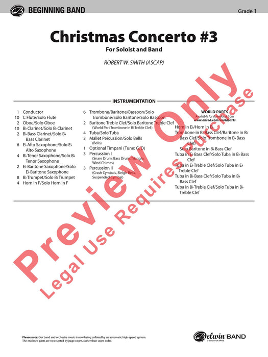 Christmas Concerto #3 For Soloist and Band 協奏曲 獨奏 總譜 | 小雅音樂 Hsiaoya Music