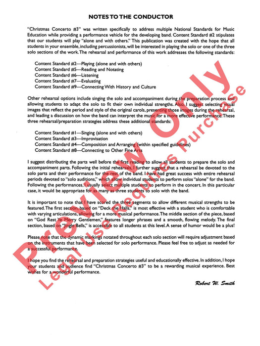Christmas Concerto #3 For Soloist and Band 協奏曲 獨奏 總譜 | 小雅音樂 Hsiaoya Music
