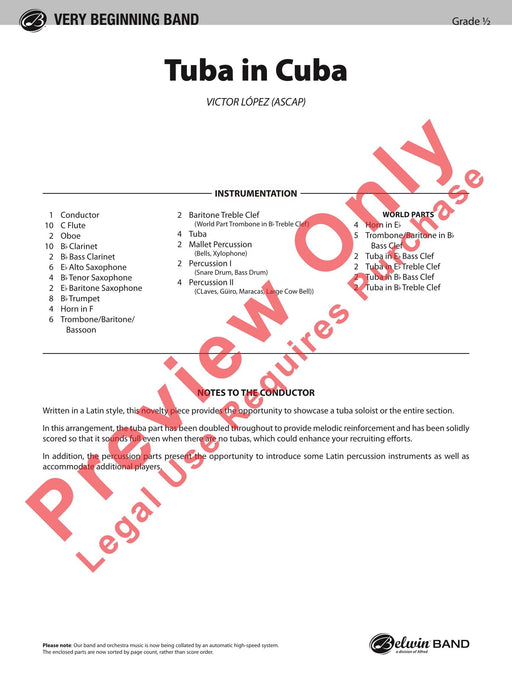Tuba in Cuba Tuba Section Feature 低音號樂節 總譜 | 小雅音樂 Hsiaoya Music