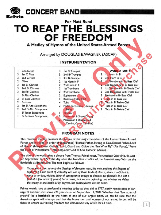 To Reap the Blessings of Freedom 總譜 | 小雅音樂 Hsiaoya Music