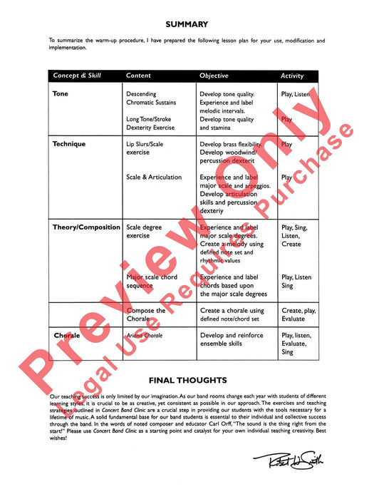Concert Band Clinic A Warm-Up and Fundamental Sequence for Concert Band 室內管樂團 模寫曲 室內管樂團 總譜 | 小雅音樂 Hsiaoya Music