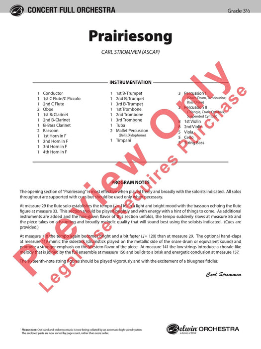 Prairiesong 總譜 | 小雅音樂 Hsiaoya Music