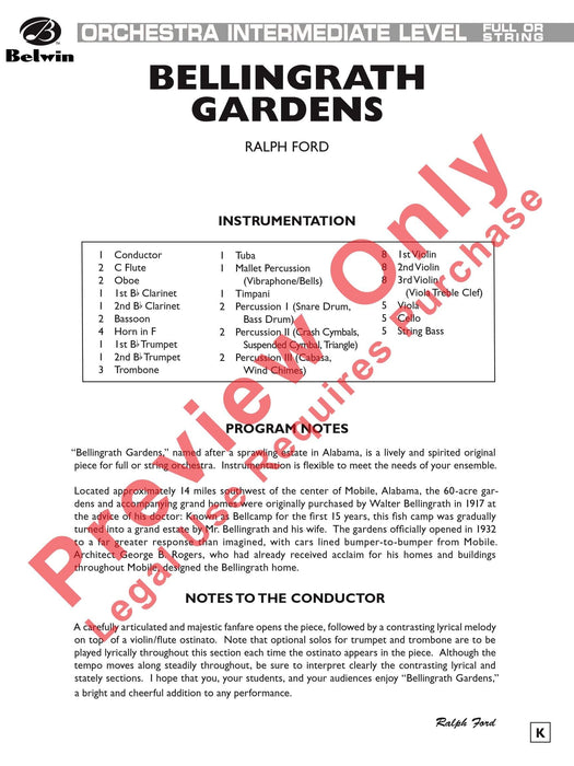 Bellingrath Gardens 總譜 | 小雅音樂 Hsiaoya Music