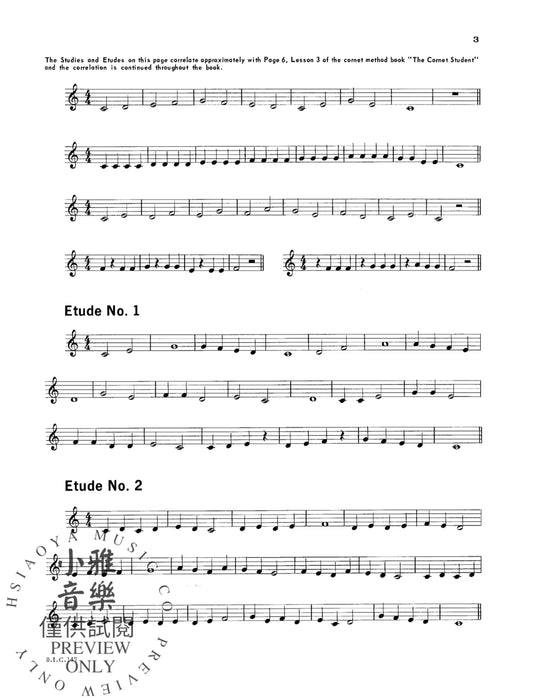 Student Instrumental Course: Studies and Melodious Etudes for Cornet, Level I 練習曲 短號 | 小雅音樂 Hsiaoya Music