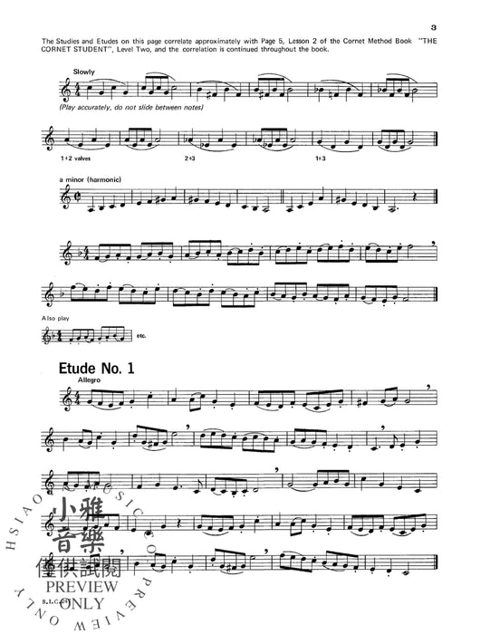 Student Instrumental Course: Studies and Melodious Etudes for Cornet, Level II 練習曲 短號 | 小雅音樂 Hsiaoya Music