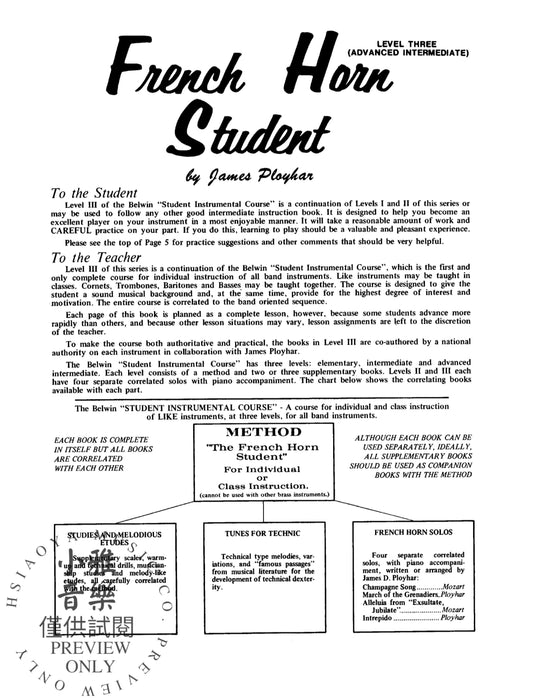 Student Instrumental Course: French Horn Student, Level III 法國號 | 小雅音樂 Hsiaoya Music