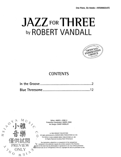 Jazz for Three 爵士音樂 | 小雅音樂 Hsiaoya Music