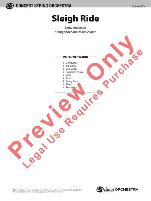 Sleigh Ride 總譜 | 小雅音樂 Hsiaoya Music