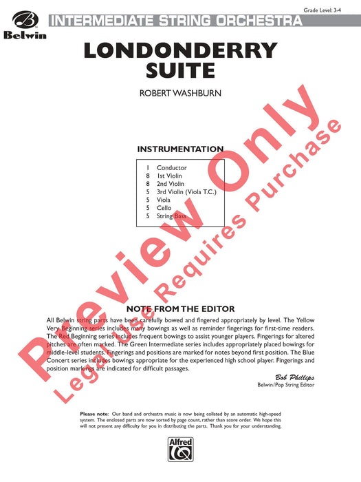 Londonderry Suite 組曲 總譜 | 小雅音樂 Hsiaoya Music