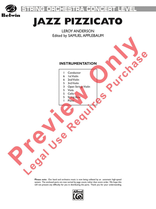 Jazz Pizzicato 撥奏 總譜 | 小雅音樂 Hsiaoya Music