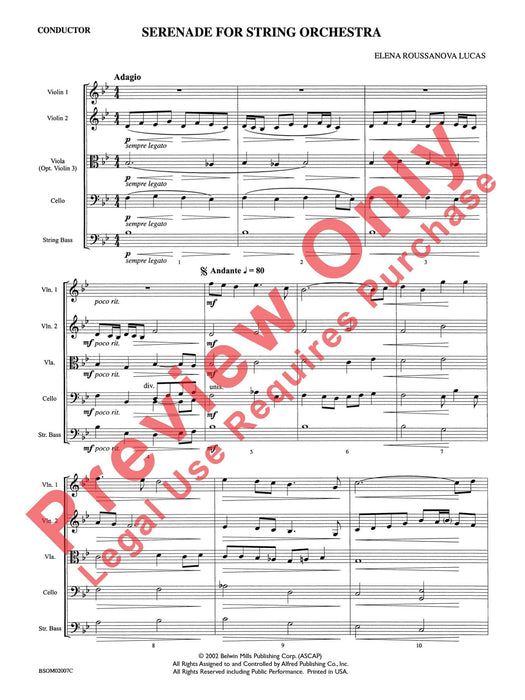 Serenade for String Orchestra 小夜曲 弦樂團 總譜 | 小雅音樂 Hsiaoya Music