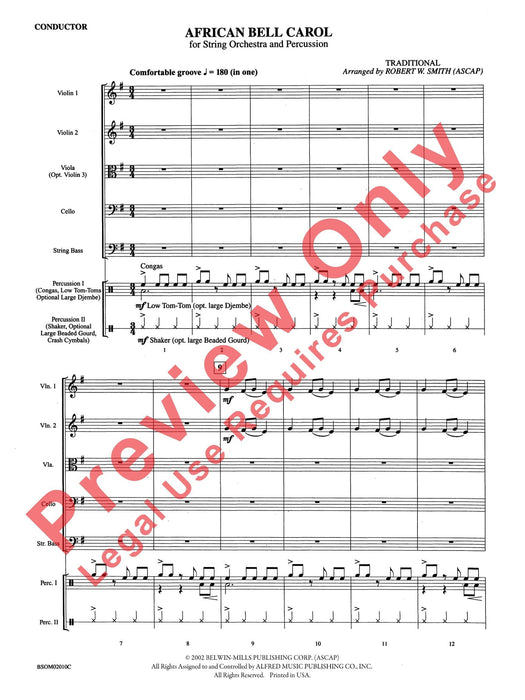 African Bell Carol (for String Orchestra and Percussion) 耶誕頌歌 弦樂團擊樂器 總譜 | 小雅音樂 Hsiaoya Music
