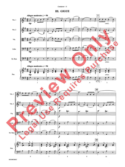 Dance Suite for Strings (I. Allemande, II. Sarabande, III. Gigue) 舞蹈組曲 弦樂 阿勒芒德薩拉班德 基格 總譜 | 小雅音樂 Hsiaoya Music