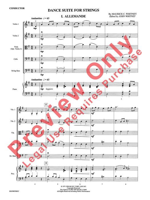 Dance Suite for Strings (I. Allemande, II. Sarabande, III. Gigue) 舞蹈組曲 弦樂 阿勒芒德薩拉班德 基格 總譜 | 小雅音樂 Hsiaoya Music