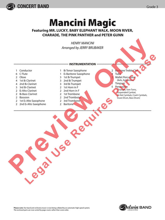 Mancini Magic 總譜 | 小雅音樂 Hsiaoya Music