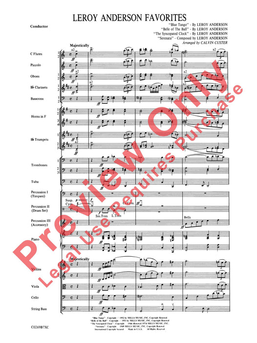 Leroy Anderson Favorites 總譜 | 小雅音樂 Hsiaoya Music