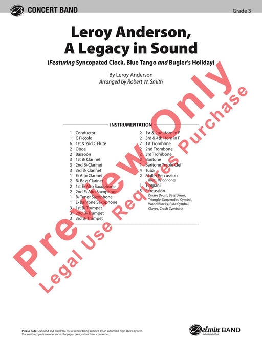 Leroy Anderson: A Legacy in Sound Featuring: Syncopated Clock / Blue Tango / Bugler's Holiday 探戈 總譜 | 小雅音樂 Hsiaoya Music