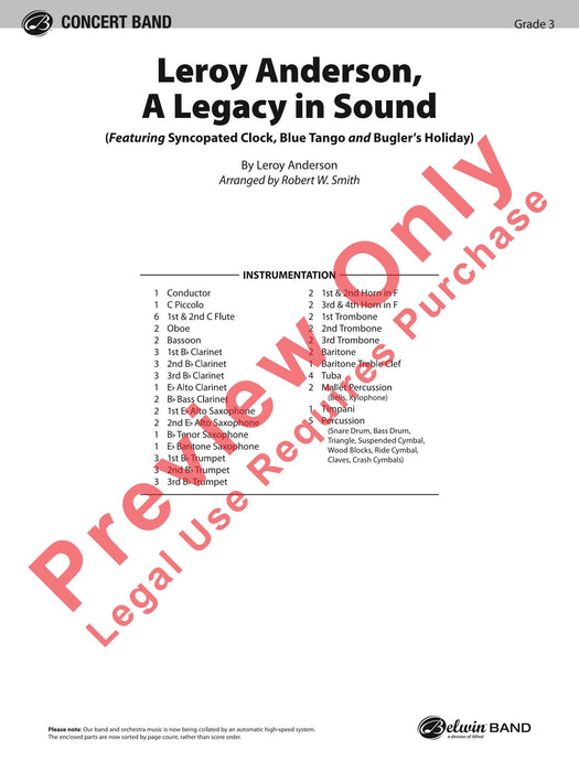 Leroy Anderson: A Legacy in Sound Featuring: Syncopated Clock / Blue Tango / Bugler's Holiday 探戈 總譜 | 小雅音樂 Hsiaoya Music