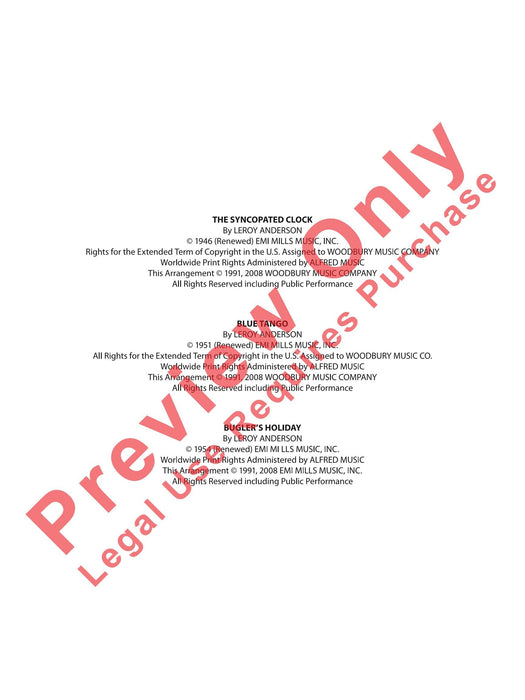 Leroy Anderson: A Legacy in Sound Featuring: Syncopated Clock / Blue Tango / Bugler's Holiday 探戈 總譜 | 小雅音樂 Hsiaoya Music