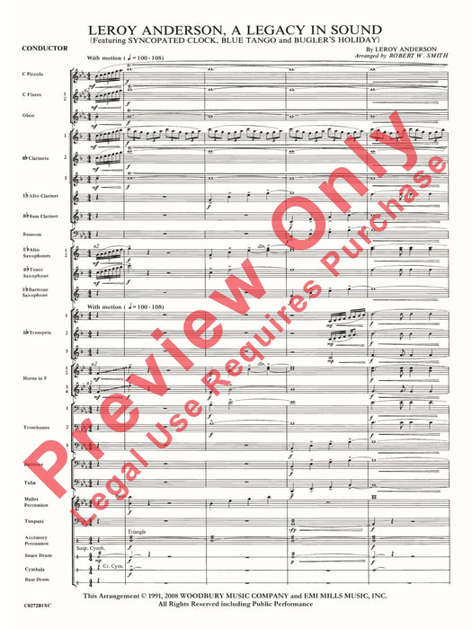 Leroy Anderson: A Legacy in Sound Featuring: Syncopated Clock / Blue Tango / Bugler's Holiday 探戈 總譜 | 小雅音樂 Hsiaoya Music