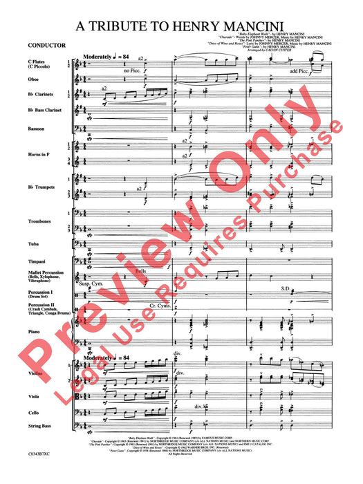 A Tribute to Henry Mancini 總譜 | 小雅音樂 Hsiaoya Music