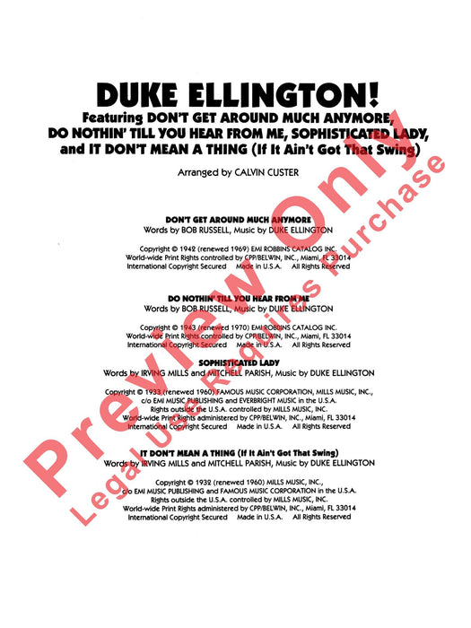 Duke Ellington! 總譜 | 小雅音樂 Hsiaoya Music