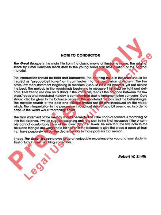 The Great Escape March 進行曲 總譜 | 小雅音樂 Hsiaoya Music