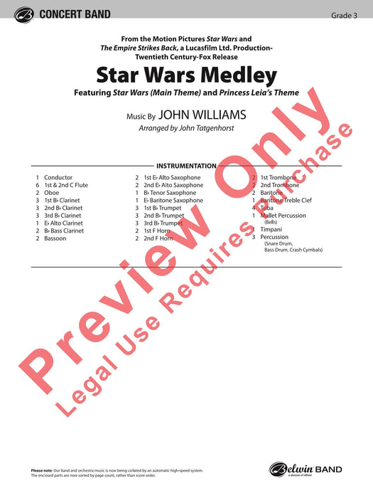 Star Wars® Medley Featuring: Main Theme / Princess Leia's Theme 組合曲 主題 總譜 | 小雅音樂 Hsiaoya Music