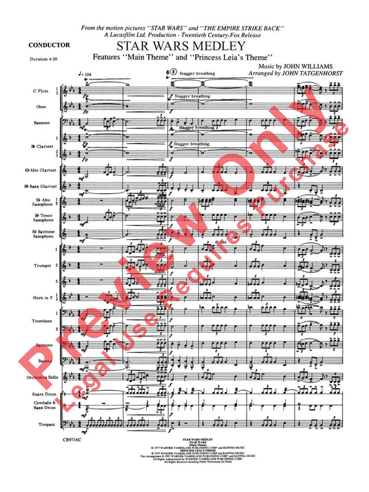 Star Wars® Medley Featuring: Main Theme / Princess Leia's Theme 組合曲 主題 總譜 | 小雅音樂 Hsiaoya Music