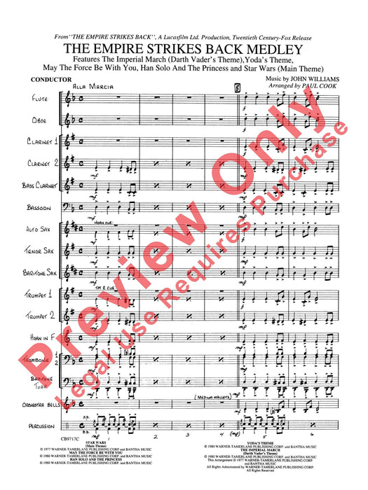 The Empire Strikes Back Medley Featuring: The Imperial March (Darth Vader's Theme) / Han Solo and the Princess 組合曲 進行曲 主題 獨奏 總譜 | 小雅音樂 Hsiaoya Music