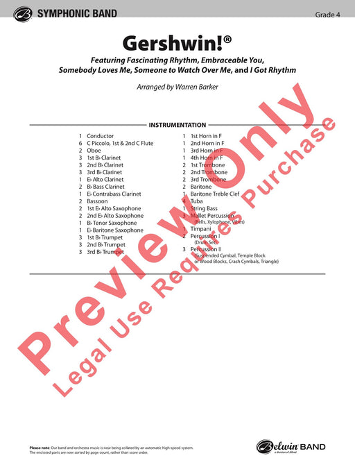 Gershwin! Featuring: Fascinating Rhythm / Embraceable You / Somebody Loves Me / Someone to Watch over Me / I Got Rhythm 節奏 節奏 總譜 | 小雅音樂 Hsiaoya Music