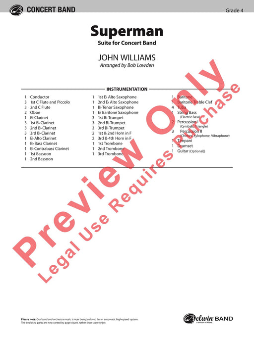 Superman Suite for Concert Band 組曲 室內管樂團 總譜 | 小雅音樂 Hsiaoya Music
