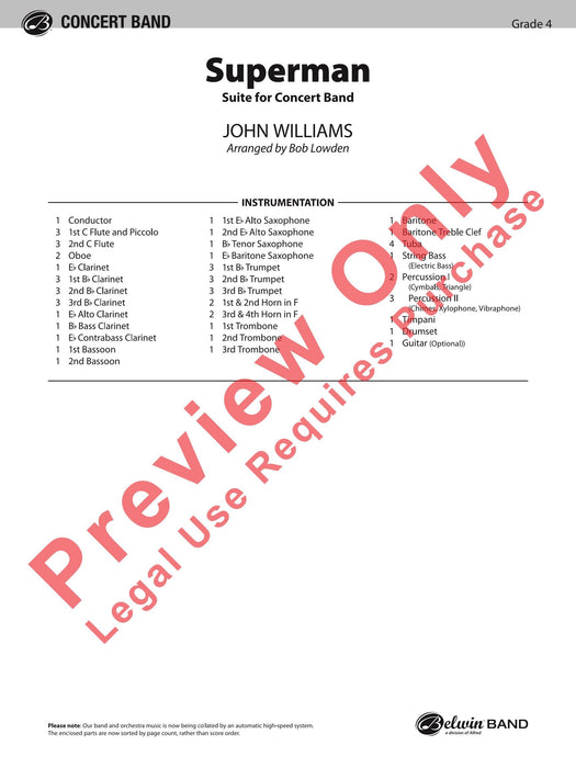 Superman Suite for Concert Band 組曲 室內管樂團 總譜 | 小雅音樂 Hsiaoya Music