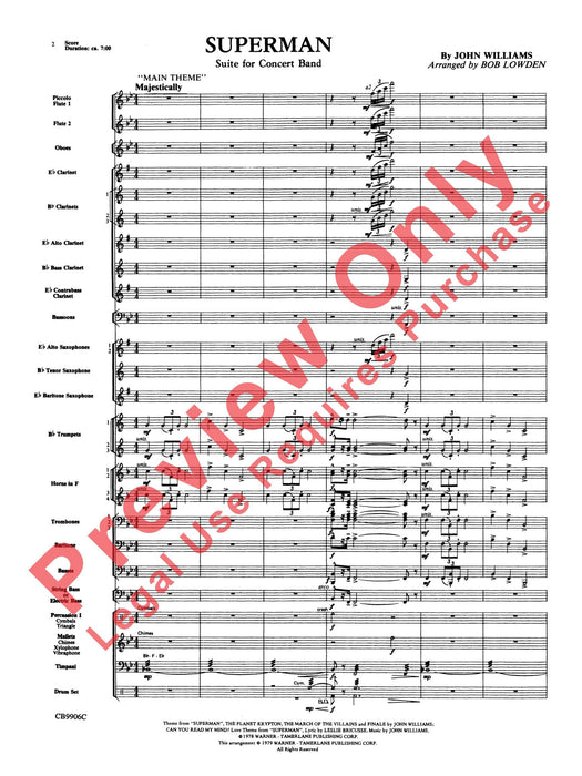 Superman Suite for Concert Band 組曲 室內管樂團 總譜 | 小雅音樂 Hsiaoya Music