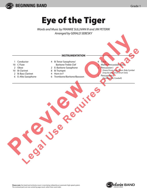 Eye of the Tiger 總譜 | 小雅音樂 Hsiaoya Music