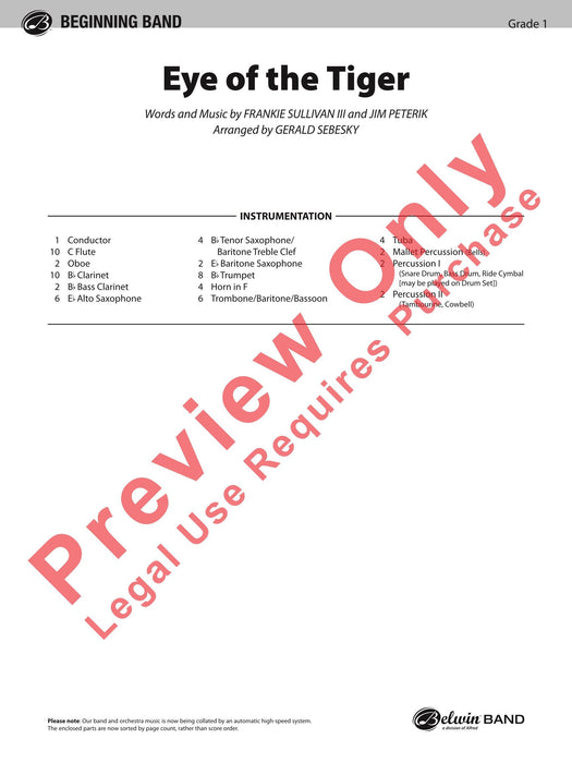 Eye of the Tiger 總譜 | 小雅音樂 Hsiaoya Music