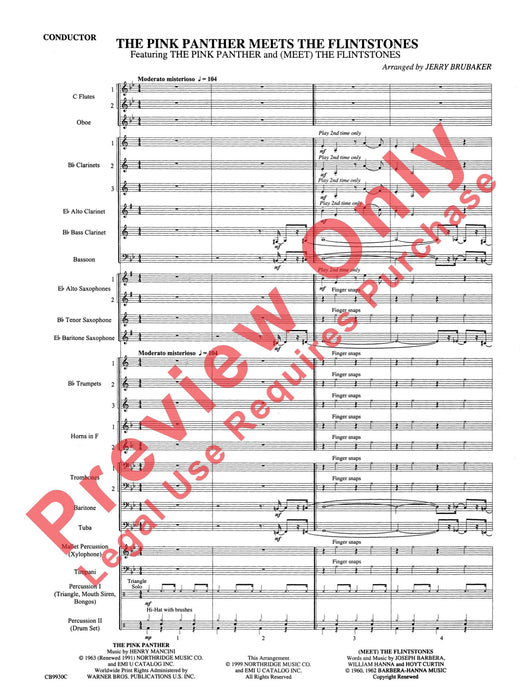 The Pink Panther Meets the Flintstones 總譜 | 小雅音樂 Hsiaoya Music