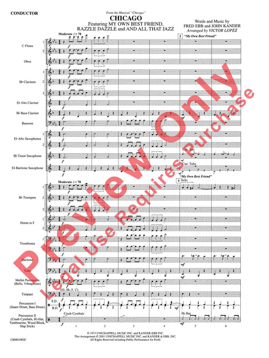 Chicago! (from the Musical Chicago!) Featuring: My Own Best Friend / Razzle Dazzle / And All That Jazz 爵士音樂 總譜 | 小雅音樂 Hsiaoya Music