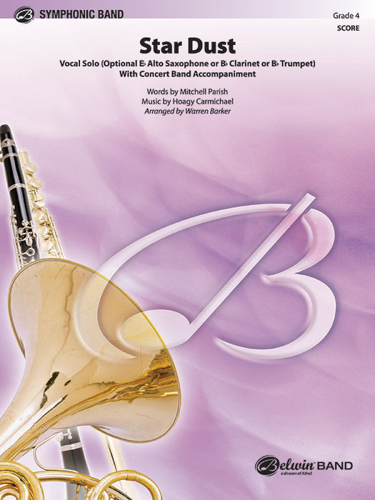 Star Dust Vocal Solo (Optional E-Flat Alto Saxophone or B-Flat Clarinet or B-Flat Trumpet) with Concert Band Acc. 獨奏 中音薩氏管 豎笛 小號 室內管樂團 總譜 | 小雅音樂 Hsiaoya Music