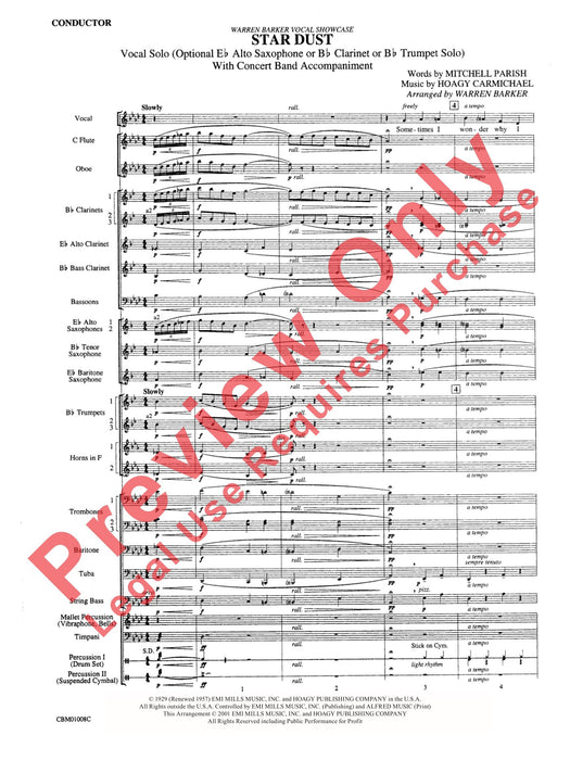 Star Dust Vocal Solo (Optional E-Flat Alto Saxophone or B-Flat Clarinet or B-Flat Trumpet) with Concert Band Acc. 獨奏 中音薩氏管 豎笛 小號 室內管樂團 | 小雅音樂 Hsiaoya Music