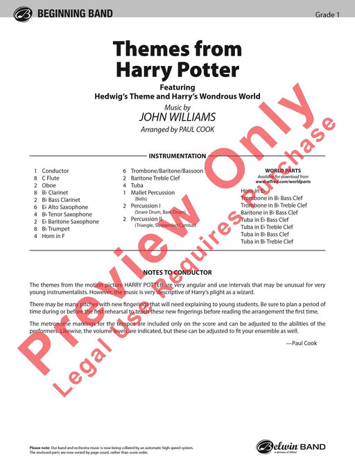 Harry Potter, Themes from Featuring: Hedwig's Theme / Harry's Wondrous World 主題 總譜 | 小雅音樂 Hsiaoya Music