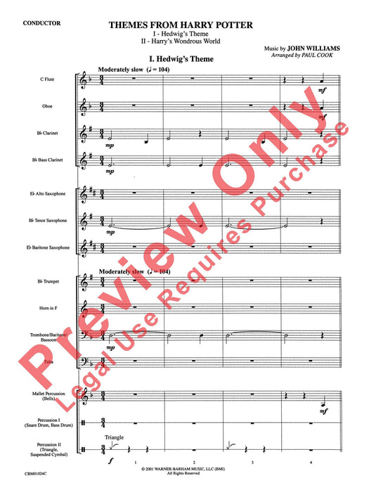 Harry Potter, Themes from Featuring: Hedwig's Theme / Harry's Wondrous World 主題 總譜 | 小雅音樂 Hsiaoya Music