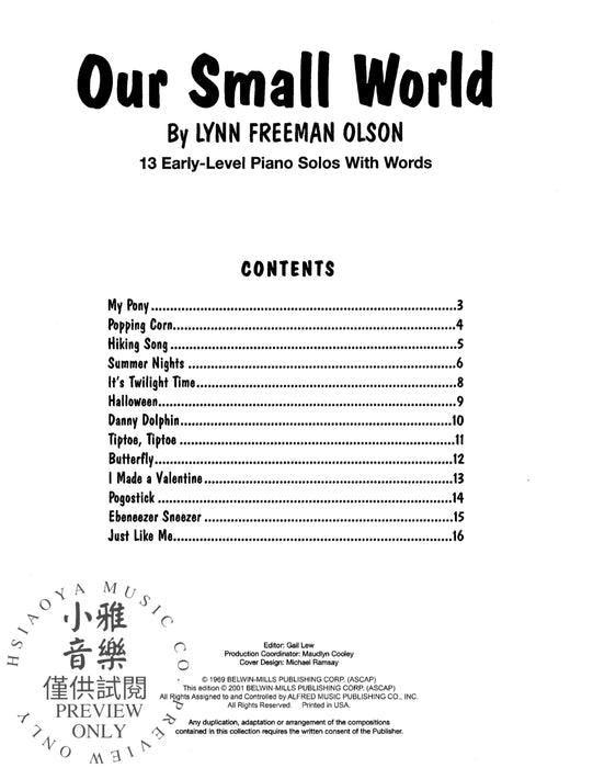 Our Small World 13 Early-Level Piano Solos with Words 鋼琴 獨奏 | 小雅音樂 Hsiaoya Music